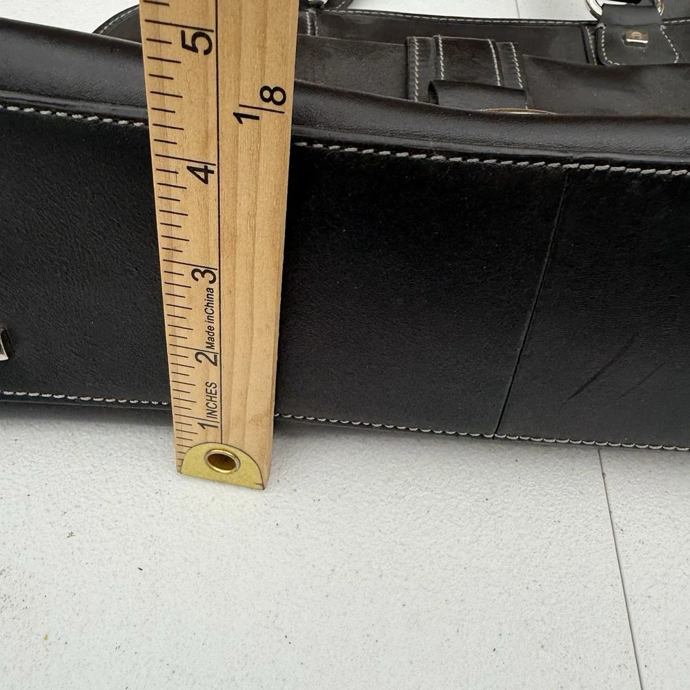 Etienne Aigner Handbag Black Leather Grunge Vintage‎ Two Handle